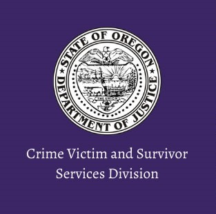 State of Oregon round seal with Crime Victim and Survivor Services Division under